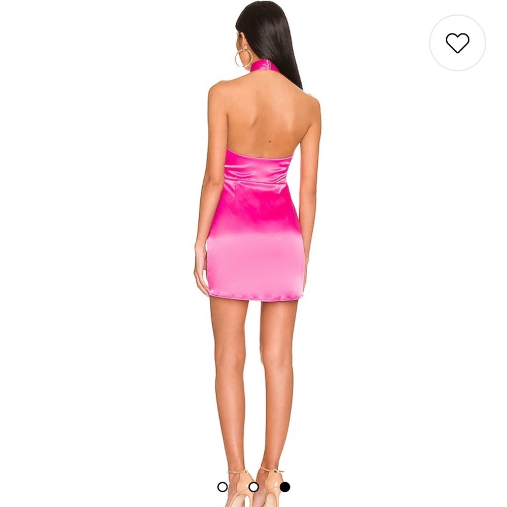 Super down hot pink halter dress